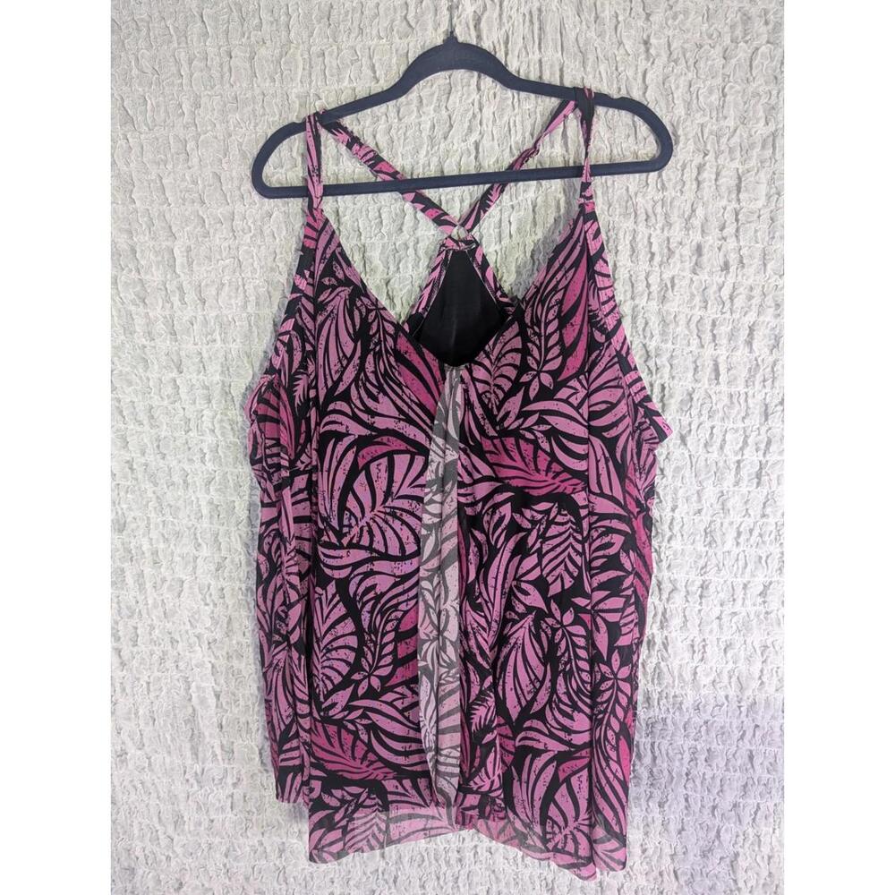 Nwot Swimsuits For‎ All Pink And Black Swim Top Size 34